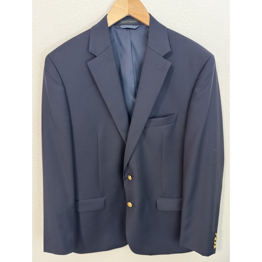 Lauren Ralph Lauren Blazer Men's 42R Classic Fit Navy Wool Gold Button - Mint!‎